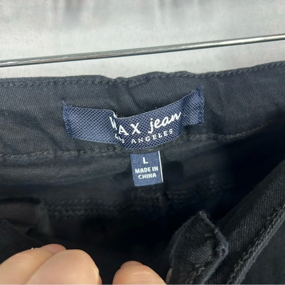 Wax Jean | Distressed Black Denim Jean Mini Skirt Juniors Size Large